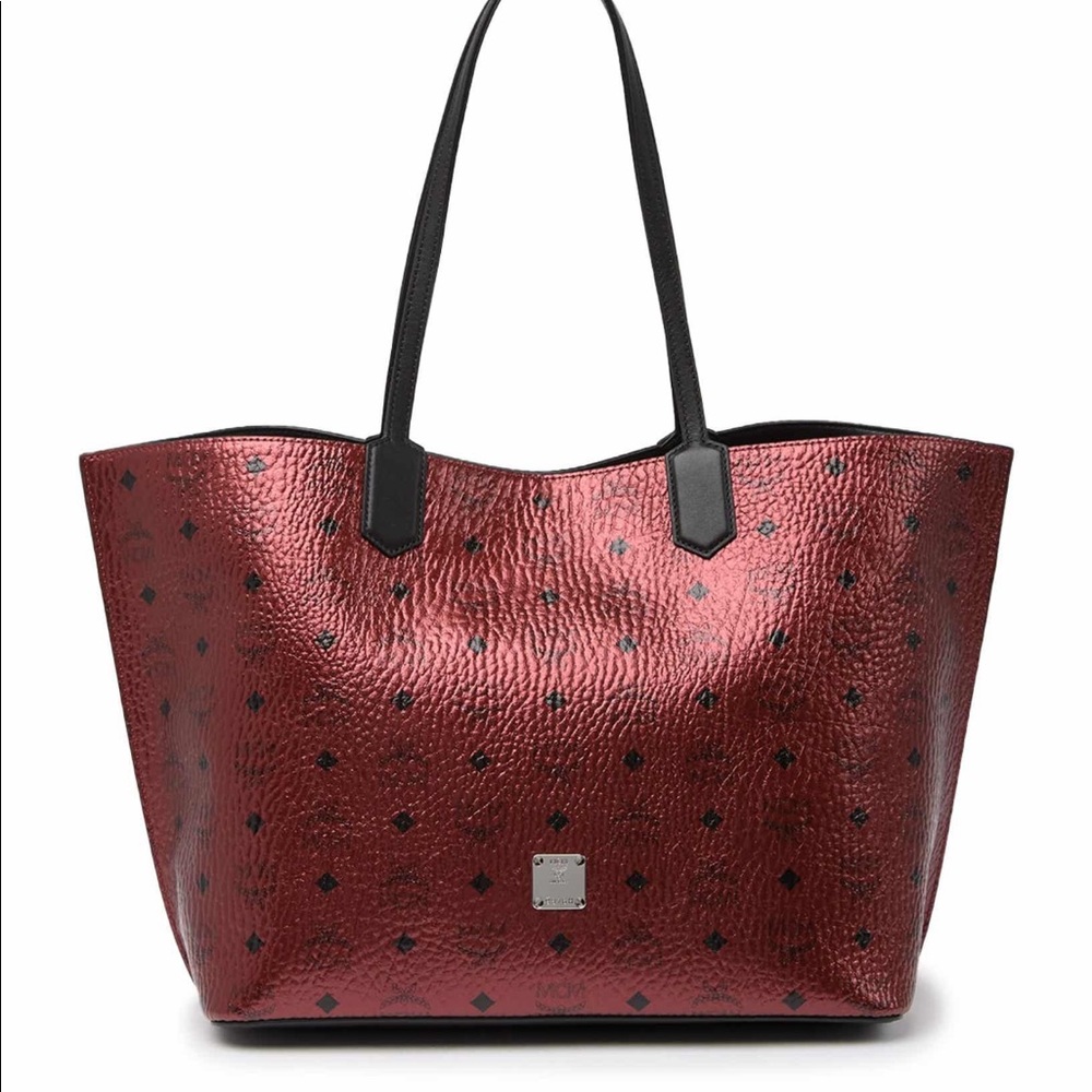 MCM medium spot visetos leather shopper